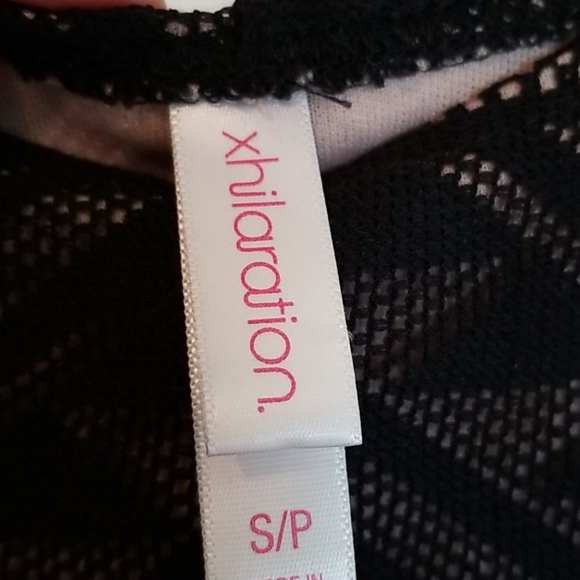 Xhileration 3/4 Sleeve Black Illusion Dress - Picture 3 of 5